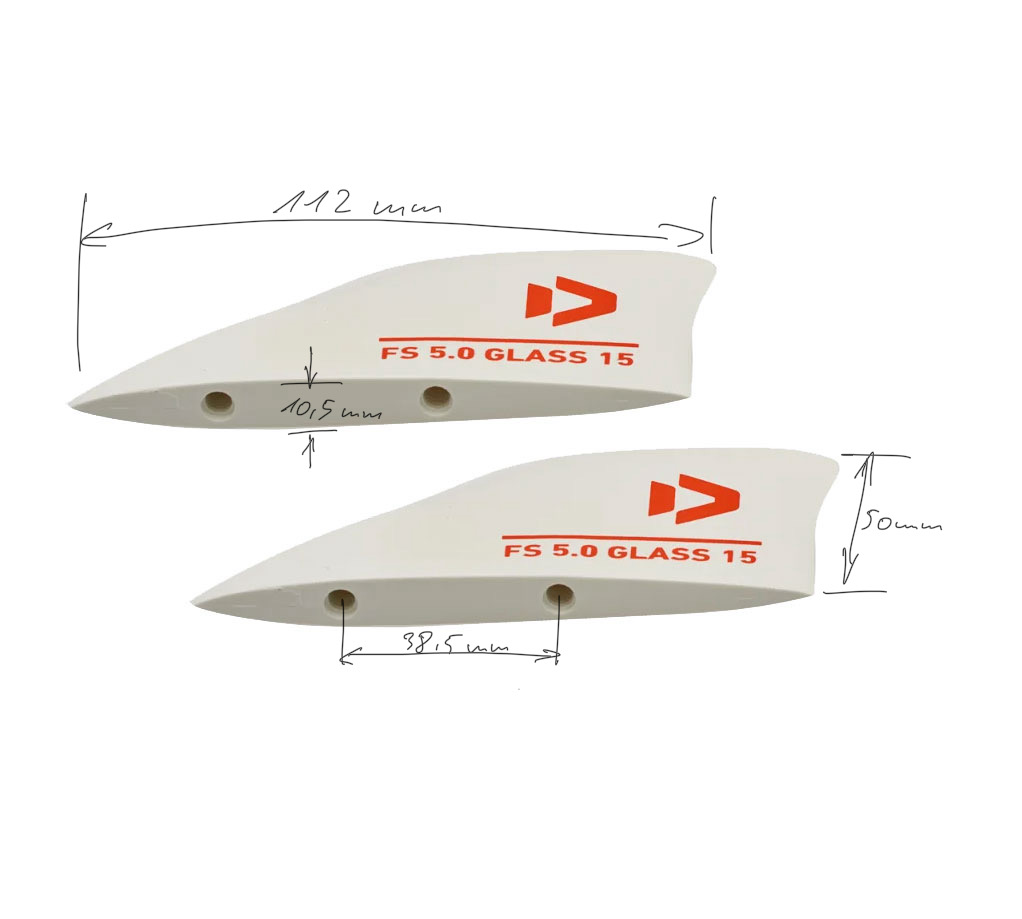Universalfinnen Finset mit Schrauben Duotone Finnen (Paar) für Twintips - Kiteboard Finnen Glass für Bidirectionals
